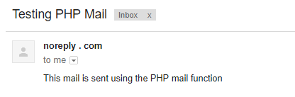 Email recibido desde PHP mail()